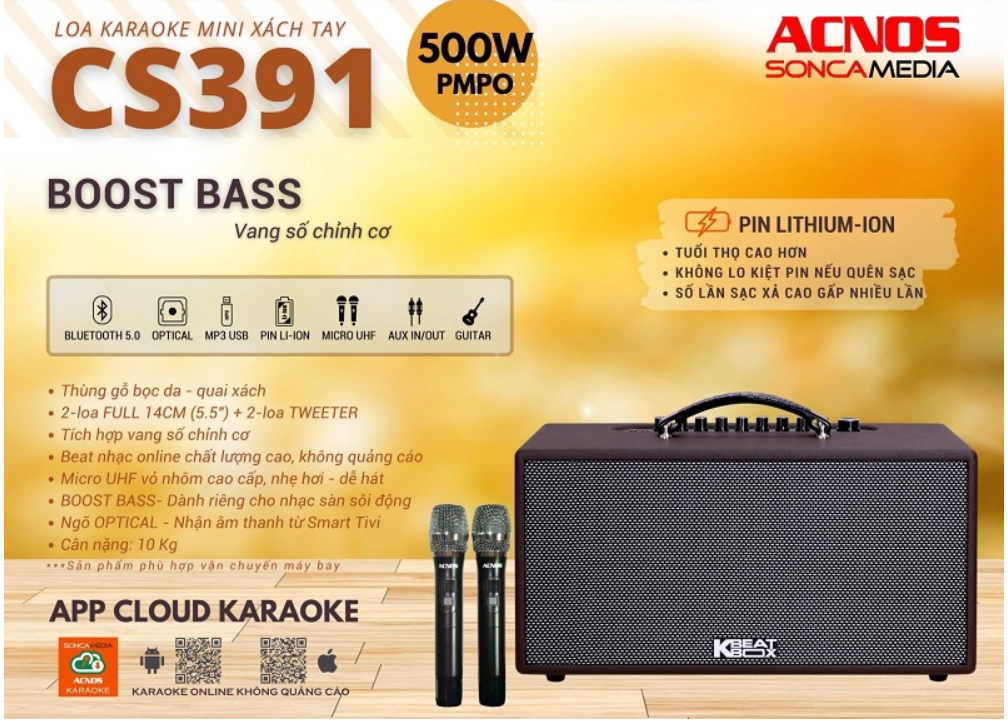 Acnos CS391 giúp bạn có những trải nghiệm âm thanh trọn vẹn, hoàn hảo nhất. 