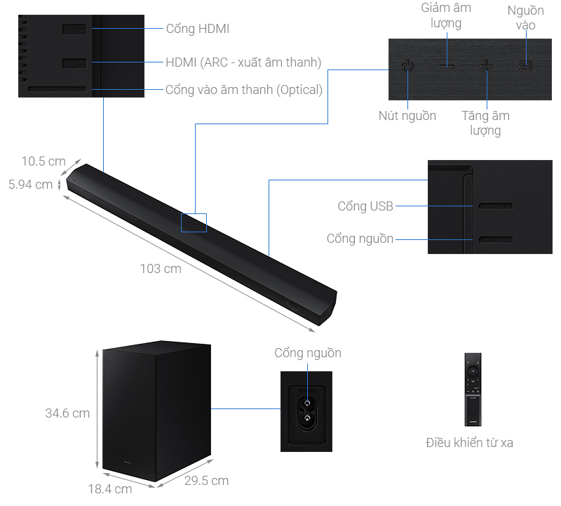 Bộ loa thanh Samsung HW-B650 430W